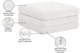 Newport Cream Fabric Upholstered Modular Ottoman - Ornate Home