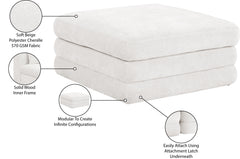 Newport Cream Fabric Upholstered Modular Ottoman - Ornate Home