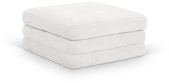 Newport Cream Fabric Upholstered Modular Ottoman - Ornate Home