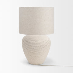 Newport Cream Woven Rope Table Lamp - Ornate Home