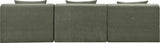 Newport Green 114" Chenille Fabric Upholstered 3-Piece Armless Modular Sofa - Ornate Home