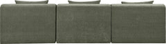 Newport Green 114" Chenille Fabric Upholstered 3-Piece Armless Modular Sofa - Ornate Home