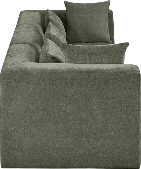 Newport Green 114" Chenille Fabric Upholstered 3-Piece Modular Sofa - Ornate Home