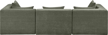 Newport Green 114" Chenille Fabric Upholstered 3-Piece Modular Sofa - Ornate Home