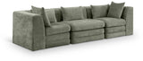 Newport Green 114" Chenille Fabric Upholstered 3-Piece Modular Sofa - Ornate Home