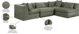Newport Green 114" Chenille Fabric Upholstered 4-Piece L Shaped Modular Sectional - Ornate Home