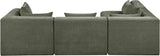 Newport Green 114" Chenille Fabric Upholstered 4-Piece L Shaped Modular Sectional - Ornate Home