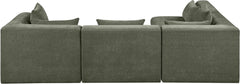Newport Green 114" Chenille Fabric Upholstered 4-Piece L Shaped Modular Sectional - Ornate Home