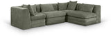 Newport Green 114" Chenille Fabric Upholstered 4-Piece L Shaped Modular Sectional - Ornate Home