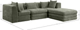 Newport Green 114" Chenille Fabric Upholstered 4-Piece Modular Sectional - Ornate Home