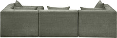 Newport Green 114" Chenille Fabric Upholstered 4-Piece Modular Sectional - Ornate Home