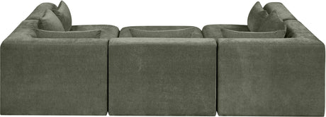Newport Green 114" Chenille Fabric Upholstered 6-Piece Modular Sectional - Ornate Home