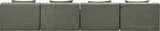 Newport Green 152" Chenille Fabric Upholstered 4-Piece Armless Modular Sofa - Ornate Home