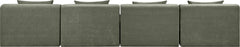Newport Green 152" Chenille Fabric Upholstered 4-Piece Armless Modular Sofa - Ornate Home