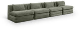 Newport Green 152" Chenille Fabric Upholstered 4-Piece Armless Modular Sofa - Ornate Home