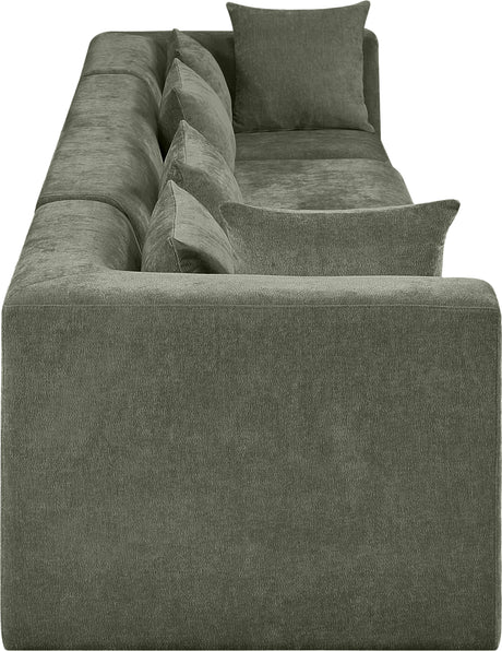 Newport Green 152" Chenille Fabric Upholstered 4-Piece Modular Sofa - Ornate Home