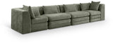 Newport Green 152" Chenille Fabric Upholstered 4-Piece Modular Sofa - Ornate Home