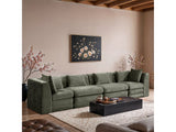 Newport Green 152" Chenille Fabric Upholstered 4-Piece Modular Sofa - Ornate Home