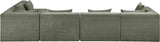 Newport Green 152" Chenille Fabric Upholstered 5-Piece L Shaped Modular Sectional - Ornate Home