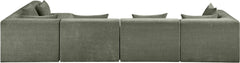 Newport Green 152" Chenille Fabric Upholstered 5-Piece L Shaped Modular Sectional - Ornate Home