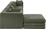 Newport Green 152" Chenille Fabric Upholstered 5-Piece Modular Sectional - Ornate Home