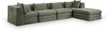 Newport Green 152" Chenille Fabric Upholstered 5-Piece Modular Sectional - Ornate Home