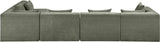Newport Green 152" Chenille Fabric Upholstered 5-Piece Modular Sectional - Ornate Home