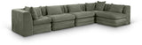 Newport Green 152" Chenille Fabric Upholstered 5-Piece Modular Sectional - Ornate Home