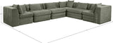 Newport Green 152" Chenille Fabric Upholstered 6-Piece L Shaped Modular Sectional - Ornate Home