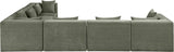 Newport Green 152" Chenille Fabric Upholstered 6-Piece L Shaped Modular Sectional - Ornate Home