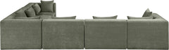 Newport Green 152" Chenille Fabric Upholstered 6-Piece L Shaped Modular Sectional - Ornate Home