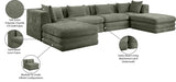 Newport Green 152" Chenille Fabric Upholstered 6-Piece Modular Sectional - Ornate Home