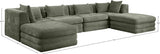 Newport Green 152" Chenille Fabric Upholstered 6-Piece Modular Sectional - Ornate Home