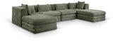 Newport Green 152" Chenille Fabric Upholstered 6-Piece Modular Sectional - Ornate Home