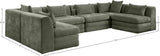 Newport Green 152" Chenille Fabric Upholstered 6-Piece Modular Sectional - Ornate Home