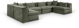 Newport Green 152" Chenille Fabric Upholstered 6-Piece Modular Sectional - Ornate Home