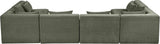 Newport Green 152" Chenille Fabric Upholstered 6-Piece U Shaped Modular Sectional - Ornate Home