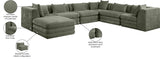 Newport Green 152" Chenille Fabric Upholstered 7-Piece Modular Sectional - Ornate Home
