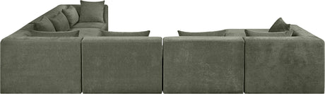 Newport Green 152" Chenille Fabric Upholstered 7-Piece Modular Sectional - Ornate Home