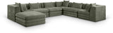 Newport Green 152" Chenille Fabric Upholstered 7-Piece Modular Sectional - Ornate Home