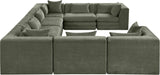 Newport Green 152" Chenille Fabric Upholstered 8-Piece Modular Sectional - Ornate Home