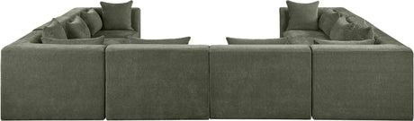 Newport Green 152" Chenille Fabric Upholstered 8-Piece Modular Sectional - Ornate Home