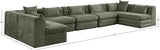 Newport Green 190" Chenille Fabric Upholstered 7-Piece Modular Sectional - Ornate Home