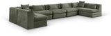 Newport Green 190" Chenille Fabric Upholstered 7-Piece Modular Sectional - Ornate Home