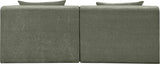 Newport Green 76" Chenille Fabric Upholstered 2-Piece Armless Modular Loveseat - Ornate Home