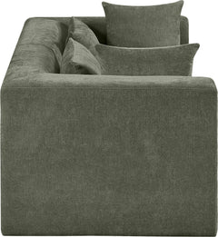Newport Green 76" Chenille Fabric Upholstered 2-Piece Modular Loveseat - Ornate Home