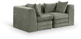 Newport Green 76" Chenille Fabric Upholstered 2-Piece Modular Loveseat - Ornate Home