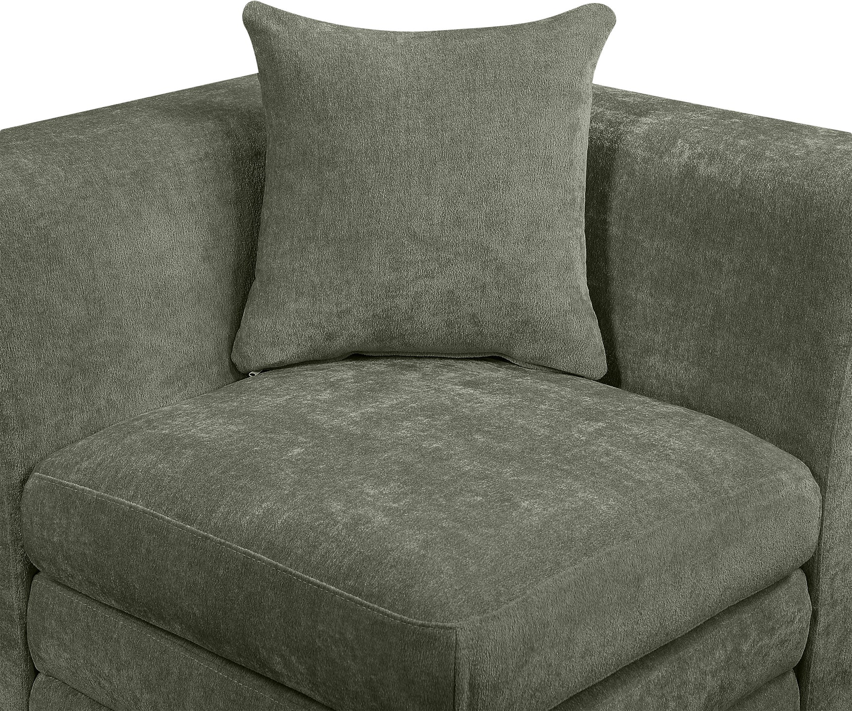 Newport Green Fabric Upholstered Modular Armless Chair - Ornate Home