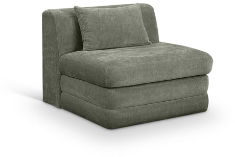 Newport Green Fabric Upholstered Modular Armless Chair - Ornate Home