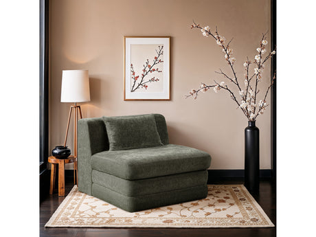 Newport Green Fabric Upholstered Modular Armless Chair - Ornate Home